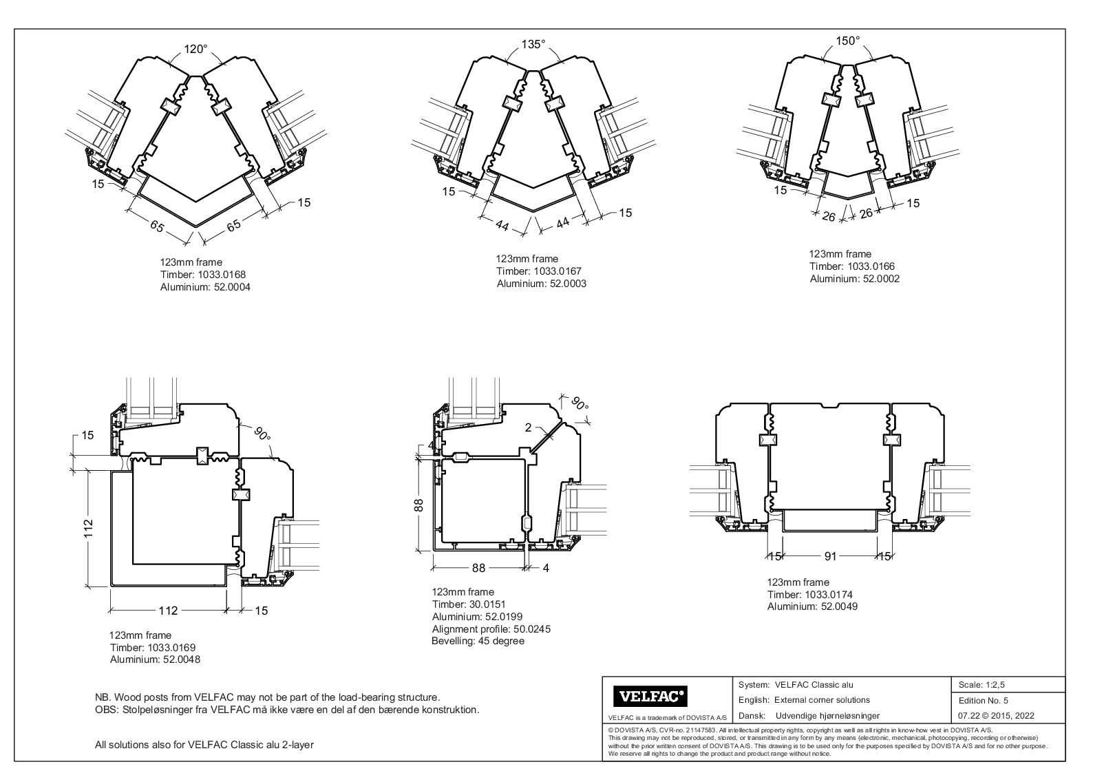 Corner solutions for VELFAC Classic wood/alu
